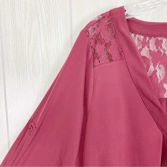 Torrid | Harper Studio Knit Dark Red Lave Pullover Blouse Size 2X - Picture 5 of 10